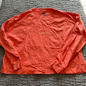 Quicksilver Oversized Crop Tee, Medium, Neon Coral. Never worn.